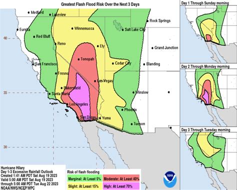Interactive map: Risk of Tropical Storm Hilary flash flooding in Southern California